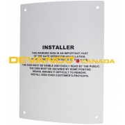 LiftMaster Gate Warning Sign Plastic English
