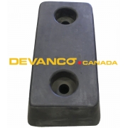 Molded Rubber Bumper Black 18" L x 10" W 6" Projection 2-Hole Sold Individually