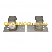 Stainless Steel  Low Headroom Bottom Fixture 2-3" Door 2-3" Track Single End Stile Sold per Pair