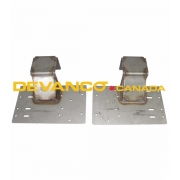 Stainless Steel  Low Headroom Bottom Fixture 2-3" Door 2-3" Track Double End Stile Heavy-Duty Sold per Pair