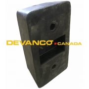 Molded Rubber Bumper Black 18" L x 10" W 6" Projection 2-Hole Sold Individually