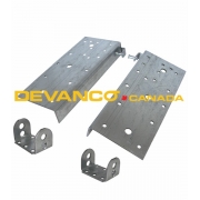 Bottom Bracket with Removable Roller Carrier Commercial 2" & 3" 2-Hole BB-6 Pair *Includes (1) Right and (1) Left Bracket (2) U-Brackets (2) Clevis Pins (2) Cotter Pins*