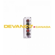 Push Button Station 3-Btn with Pilot Light and Key Switch Off/On Nema 4 / 12