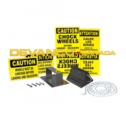Wheel Chock Safety Pkg incl'd: pyramid chock wall bracket 15' chain 3/8" x 1 7/8" anchors (4) & 3/16" quick links (2)