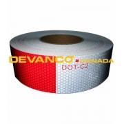 DOT-C2 Reflective Tape 150 ft x 2" W 6" Red x 6" White Pattern