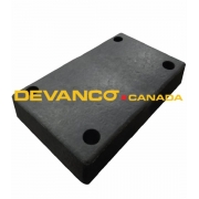 Molded Rubber Bumper Black 24" L x 12" W 3" Projection 4-Hole 2 Reflectors Sold Individually