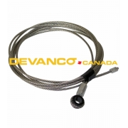 Whiting Stainless Steel Cable 115" L with Black Grommet 5/16" Eye  1 Cable