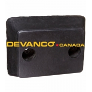 Molded Rubber Bumper Black 13" L x 10" W 4" Projection 2-Hole Tapered Sides Sold Individually