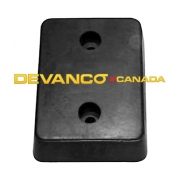 Molded Rubber Bumper Black 13" L x 10" W 4" Projection 2-Hole Sold Individually