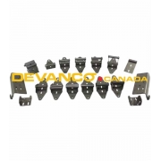 Stainless Steel Face Hardware Kit 3" Track Double End Stile 4 Panel 7 Sections