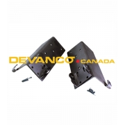 Stainless Steel Bottom Fixture 3" Door 2-3" Track Single End Stile Sold per Pair *Includes (1) Right and (1) Left Bracket (2) U-Brackets) (2) Clevis Pins (2) Cotter Pins*