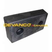 Molded Rubber Bumper Black 18" L x 10" W 4" Projection 2-Hole Sold Individually