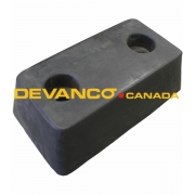 Molded Rubber Bumper Black 18" L x 10" W 6" Projection 2-Hole Sold Individually