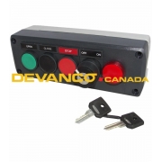 Micanan Control Station 3-Btn O/C/S  N4 Surface Mount c/w Key Lock-out & Red Pilot Light 24V