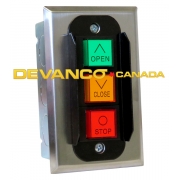 Push Button Control Station 3-Btn O/C/S  Stainless Steel Face Plate Nema 1 Flush Mount