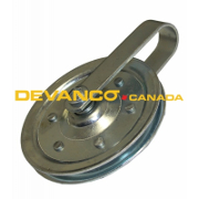 Pulley 4" Zinc Plated Steel with Sheave Strap